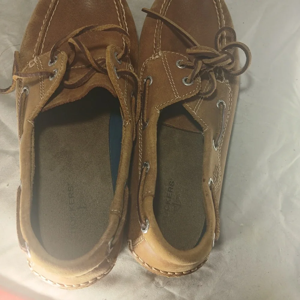 Dockers Mens Brown Leather Boat‎ Shoes Lace Up Moccasins Size 9M